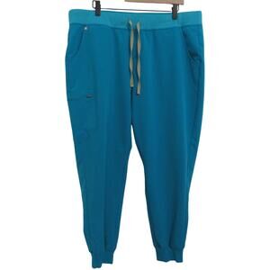 Figs Women Sz XXL Teal Zamora Jogger Scrub Pants Functional Pockets Cargo